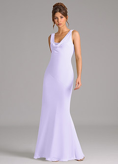 Azazie Rylina Bridesmaid Dresses Lilac Mermaid Pleated Chiffon Dress image5