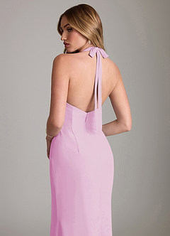 Azazie Valerie Bridesmaid Dresses Candy Pink Mermaid Pleated Chiffon Dress image6