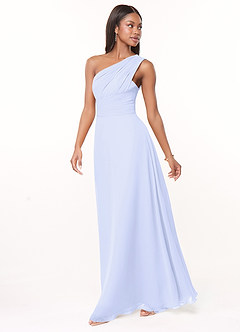 Azazie Ashley Bridesmaid Dresses Lavender A-Line Ruched Chiffon Dress image4