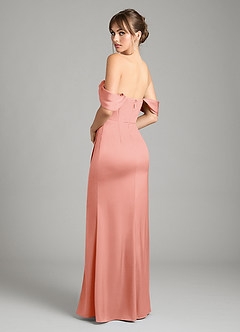 Azazie Johana Vestidos de damas de honor Vestido de Coral de Satén Elástico de Corte Sirena Convertible con Vestidos sin tirantes image8