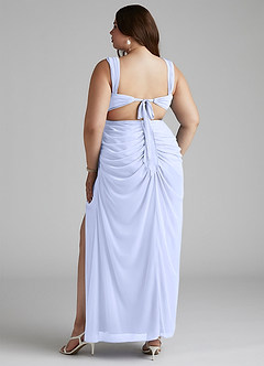 Azazie Jesaphine Bridesmaid Dresses Lavender Sheath Ruched Mesh Dress image10