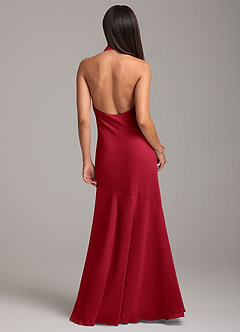 Azazie Lorena Bridesmaid Dresses Scarlet Mermaid Pleated Chiffon Dress image7
