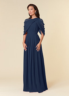 Azazie Olena Mother of the Bride Dresses Dark Navy A-Line Sequins Chiffon Dress image3