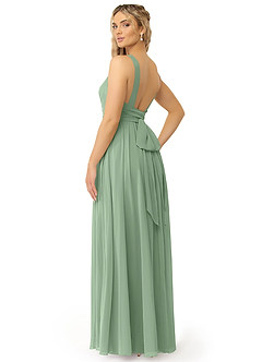 Azazie Kora Bridesmaid Dresses A-Line Convertible Chiffon Floor-Length Dress image3
