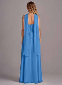 Azazie Joni Bridesmaid Dresses Blue Jay A-Line Strapless Chiffon Convertible Dress image7