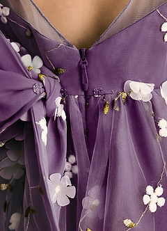 Azazie Elowen Flower Girl Dresses Grape A-Line Sweetheart Neckline Lace Dress image7
