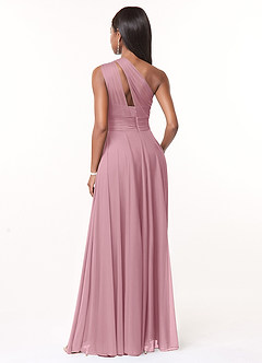 Azazie Charlize Bridesmaid Dresses Vintage Mauve A-Line One Shoulder Mesh Dress image2