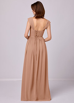 Barbie ♥ Azazie Bridesmaid Dresses Champagne Rose A-Line Corset Chiffon Dress image6