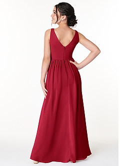 Azazie Sawyer Junior Scarlet A-Line Pleated Chiffon Dress image2