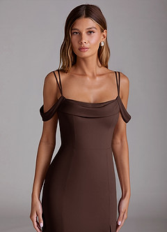 Azazie Callan Bridesmaid Dresses Ganache Mermaid Pleated Chiffon Convertible Dress image4