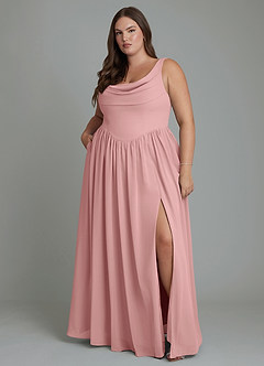 Azazie Novi Bridesmaid Dresses Dusty Rose A-Line Pleated Chiffon Dress image7
