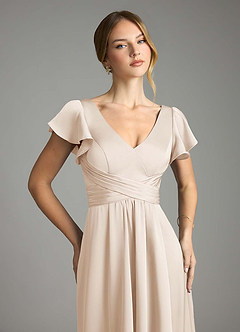 Azazie Omari Bridesmaid Dresses White Alabaster A-Line Stretch Satin Dress image12