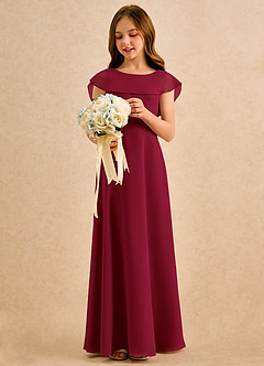 Azazie Kittie Girls Formal Flower Girl Klänningar Klä A-Line i Chiffong image3