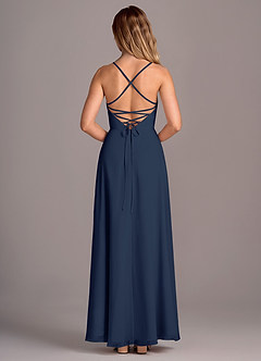 Azazie Mei Bridesmaid Dresses Dark Navy A-Line Chiffon Dress image6