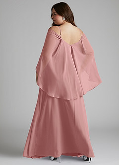 Azazie Cienna Bridesmaid Dresses Dusty Rose A-Line Off the Shoulder Chiffon Dress image8