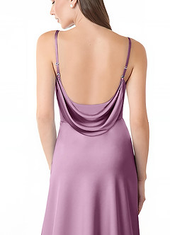Azazie Alaija Bridesmaid Dresses Wisteria Mermaid Side Slit Stretch Satin Dress image6