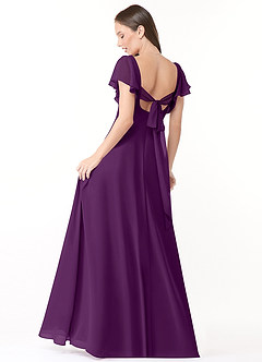 Azazie Syenna Bridesmaid Dresses Grape A-Line Ruched Chiffon Dress image2