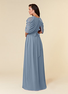 Azazie Olena Mother of the Bride Dresses Dusty Blue A-Line Sequins Chiffon Dress image4