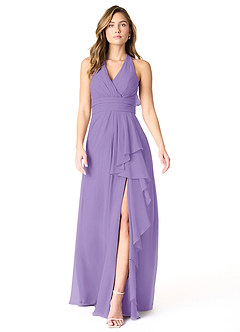 Azazie Aviv Bridesmaid Dresses Tahiti A-Line Pleated Chiffon Dress image1