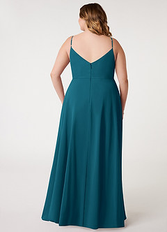 Azazie Daenerys Brautjungfernkleider A-Linie Kutte Chiffon Kleid Tintenblau image9