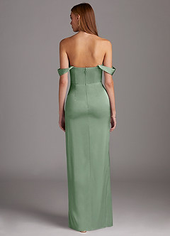 Azazie Mila Final Sale Agave Sheath Sweetheart Neckline Stretch Satin Convertible Dress image6