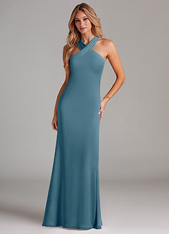 Azazie Doretta Bridesmaid Dresses Bermuda Mermaid Pleated Chiffon Dress image3