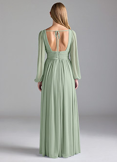 Azazie Norah Bridesmaid Dresses Dusty Sage A-Line Mesh Dress image7