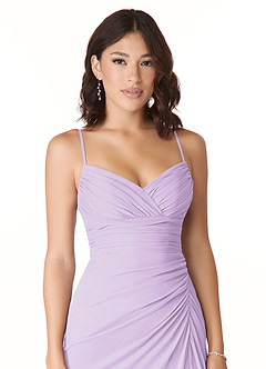 Azazie Reneya Bridesmaid Dresses Lilac Mermaid Bow Mesh Dress image5