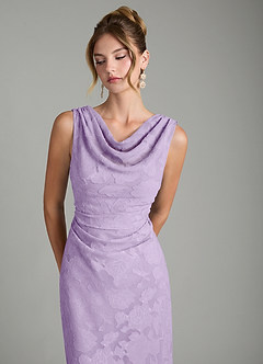 Azazie Kieryn Bridesmaid Dresses Lilac Mermaid Pleated Floral Burnout Dress image11