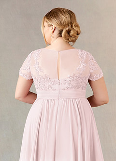 Azazie Annette Mother of the Bride Dresses Blushing Pink A-Line Lace Chiffon Dress image12