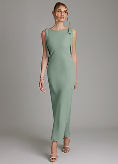 Azazie Luddie Final Sale Agave Mermaid Bow Chiffon Dress image4