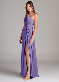 Azazie Brooke Bridesmaid Dresses Tahiti A-Line One Shoulder Stretch Satin Dress image6
