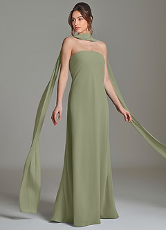 Azazie Ilana Bridesmaid Dresses Pistachio A-Line Strapless Chiffon Dress image5