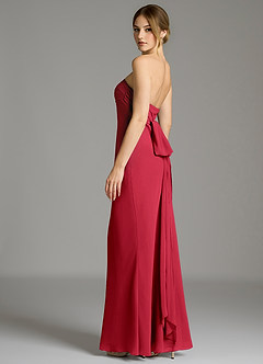 Azazie Ailanie Jurken voor bruidsmeisjes Jurk van Chiffon met Zeemeermin Strapless Scharlaken image2