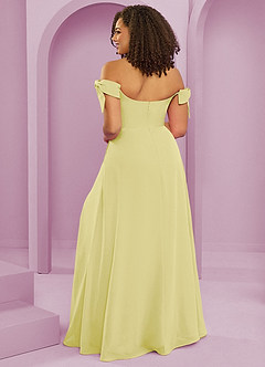 Barbie ♥ Azazie Brautjungfernkleider Wandelbar A-Linie Schulterfrei Chiffon Kleid Zitronensorbet image8
