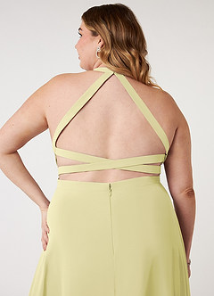 Azazie Clarice Abiti da Damigella Abito A-Line in Chiffon con Scollo Halter Sorbetto Al Limone image10