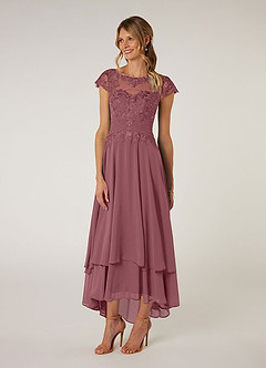 Azazie Shonda Mother of the Bride Dresses Desert Rose Lace Chiffon Dress image3