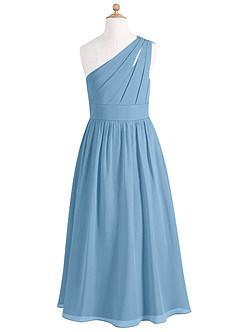 Azazie Molly Junior Amethyst A-Line Pleated Chiffon Dress image7