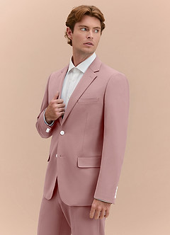 front James Dusty Rose Structured Stretch Suit Jacket