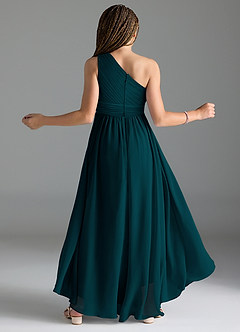 Azazie Mathilda Junior Pine A-Line Pleated Chiffon Dress image2