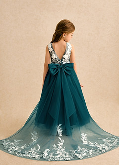 Azazie Mixie vestidos de niña de las flores Vestido de Pino de Encaje de Corte Princesa image1