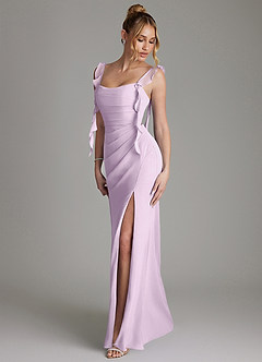 Azazie Jessamine Bridesmaid Dresses Frosted Lilac Mermaid Corset Chiffon Dress image6