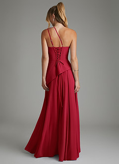 Azazie Holly Bridesmaid Dresses Scarlet A-Line Corset Chiffon Dress image2