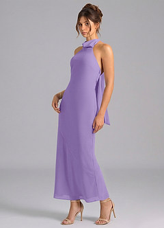 Azazie Velli Vestidos de madrinha de casamento Vestido Taiti de Chiffon de sereia com Pescoço alto image1