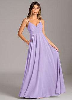 Azazie Amani Bridesmaid Dresses Lilac A-Line Pleated Chiffon Dress image6