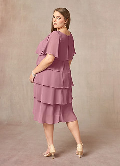 Azazie Rita Mother of the Bride Dresses Vintage Mauve A-Line Scoop Beaded Chiffon Dress image9