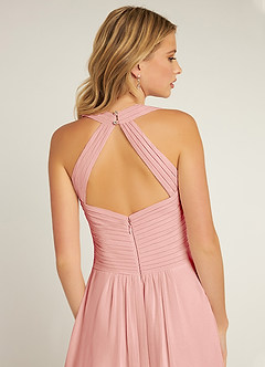 Azazie Claudia Vente finale Robe Trapèze en Mousseline de soie Encolure en Forme de Cœur Dusty Rose image6