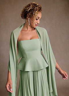 Azazie Josabeth Mère de la mariée Robes Robe Trapèze en Mousseline de soie Plissée Vert Sauge image7