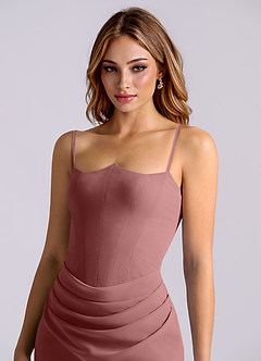 Azazie Debby Bridesmaid Dresses Desert Rose Mermaid Strapless Chiffon Dress image6