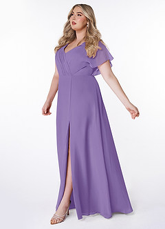 Azazie Rylee Abiti da Damigella Abito A-Line in Chiffon Plissettato Tahiti image8
